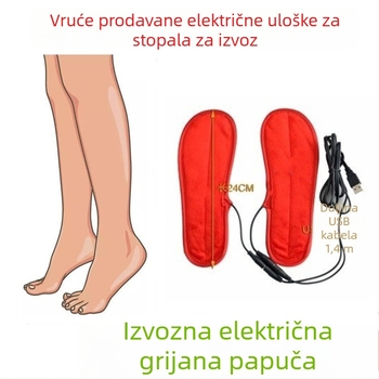 USB papuče s grijanjem – unisex, gornji dio od mekane baršune, potplat od tekstila i pjene