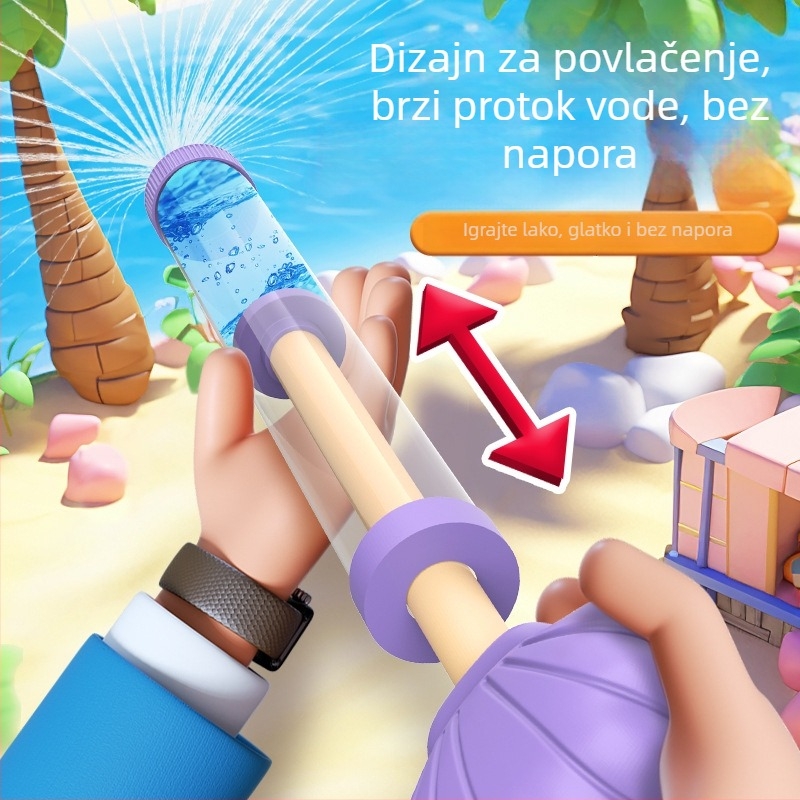 Plastična povlačna vodena pištoljica, igračka vodena pištolj s temom vatrometa, 3C certifikat 2024182202057833, za djecu od 4 do 6 godina
