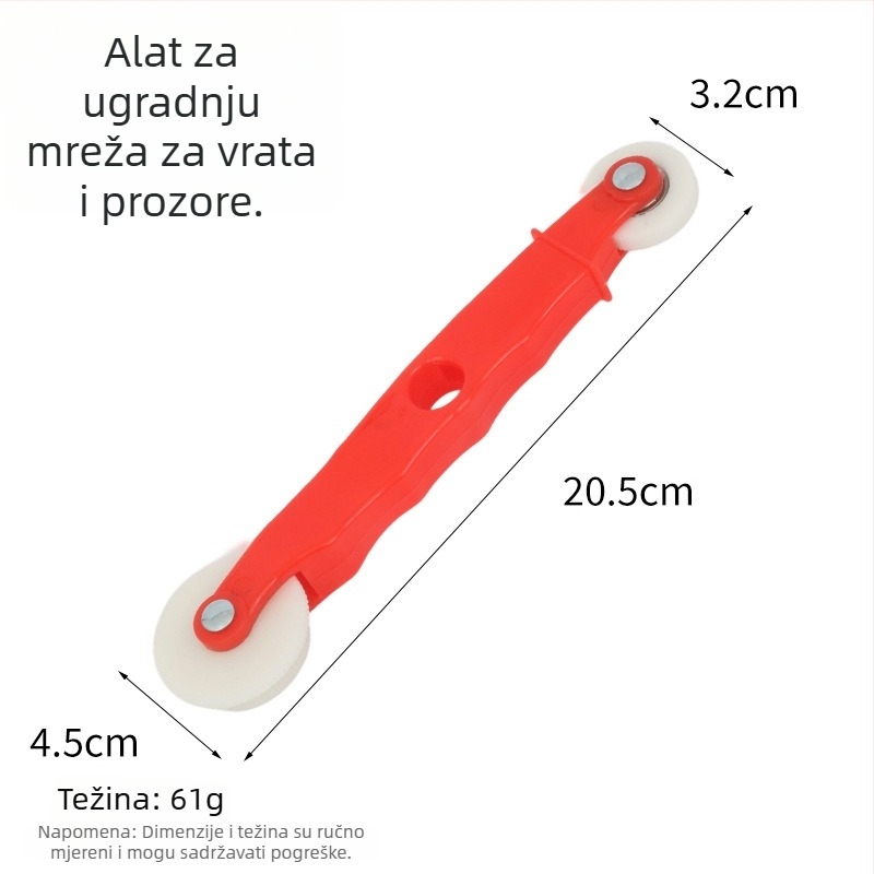 Alat za pritiskanje brtvila prozora s valjkom — otporan na trošenje, moderan minimalistički dizajn