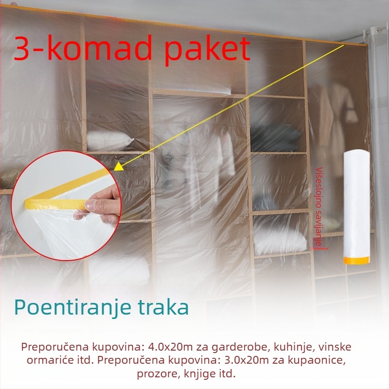 Jednokratni zaštitni film protiv prašine za namještaj, tanak film, šifra sqt-0606, Materijal: Drugo, Marka: Bez marke