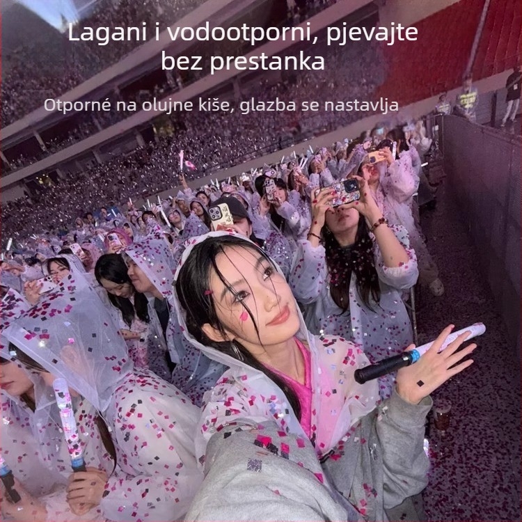 Jednokratno kišobran pončo za odrasle, debela tkanina, prenosno za koncerte i glazbene festivale