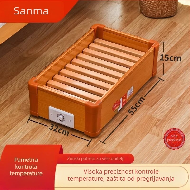 Drveni grijač za stopala, mehanički način rada, 220V, 300W, upravljački gumb