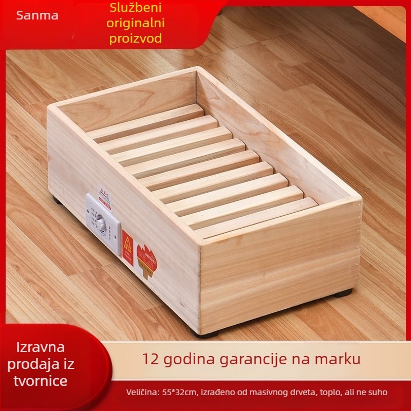 Drveni grijač za stopala, mehanički način rada, 220V, 300W, upravljački gumb