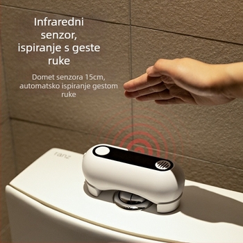 Senzorski splačivač za WC s aromaterapijom — aktivacija valom, ABS, 5W, 5V, kućna uporaba