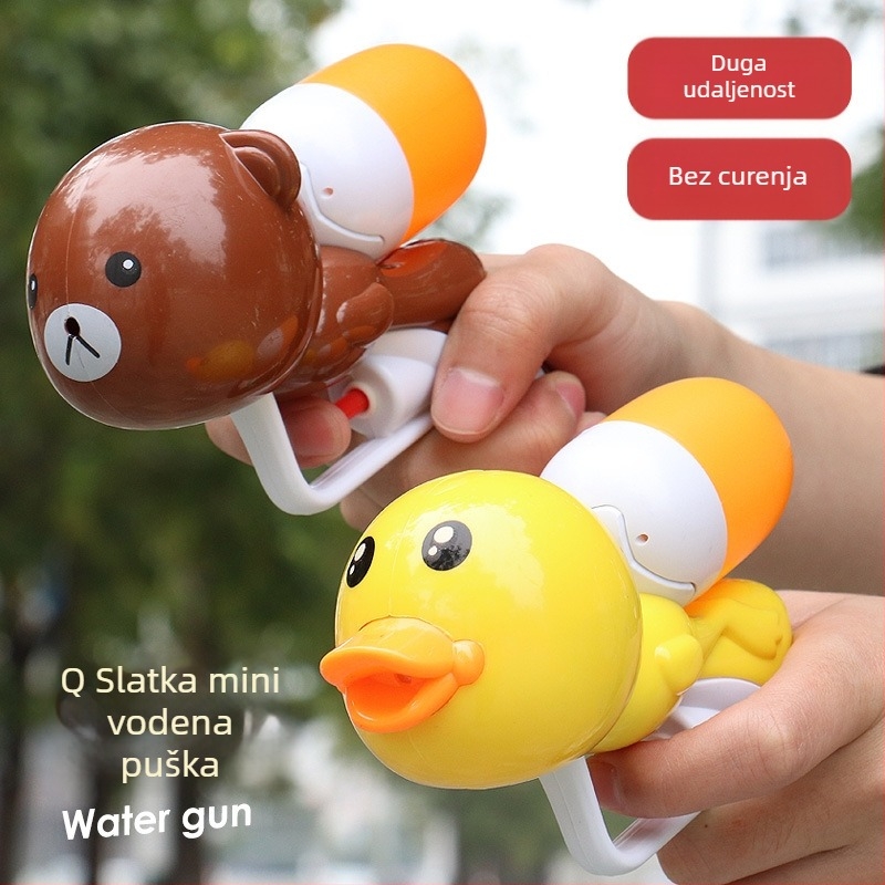 Dječji vodeni pištolj s oblikom patke, ABS materijal, ručni tlak, za dob 7–14 godina