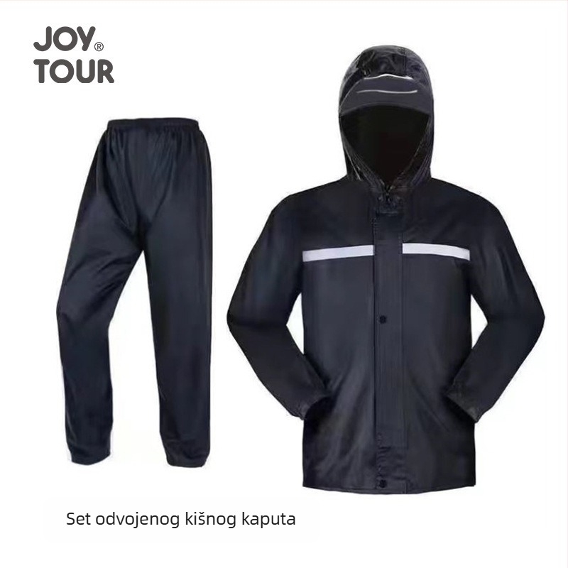 Podijeljeni kišni kaput i hlaće za odrasle — unisex, potpuna zaštita od kiše, Oxford tkanina, PU ljepilo