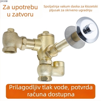 Bakrena skriti zidni ispiranje ventil za zahod za squat WC — ručno upravljanje, 3–6 s ispiranje, model Prison, moderan minimalistički stil