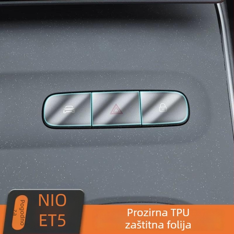 TPU interni zaštitni film za NIO ET5T – tamno crni film za središnju kontrolnu ploču i zaslon, zaštita otvora za zrak