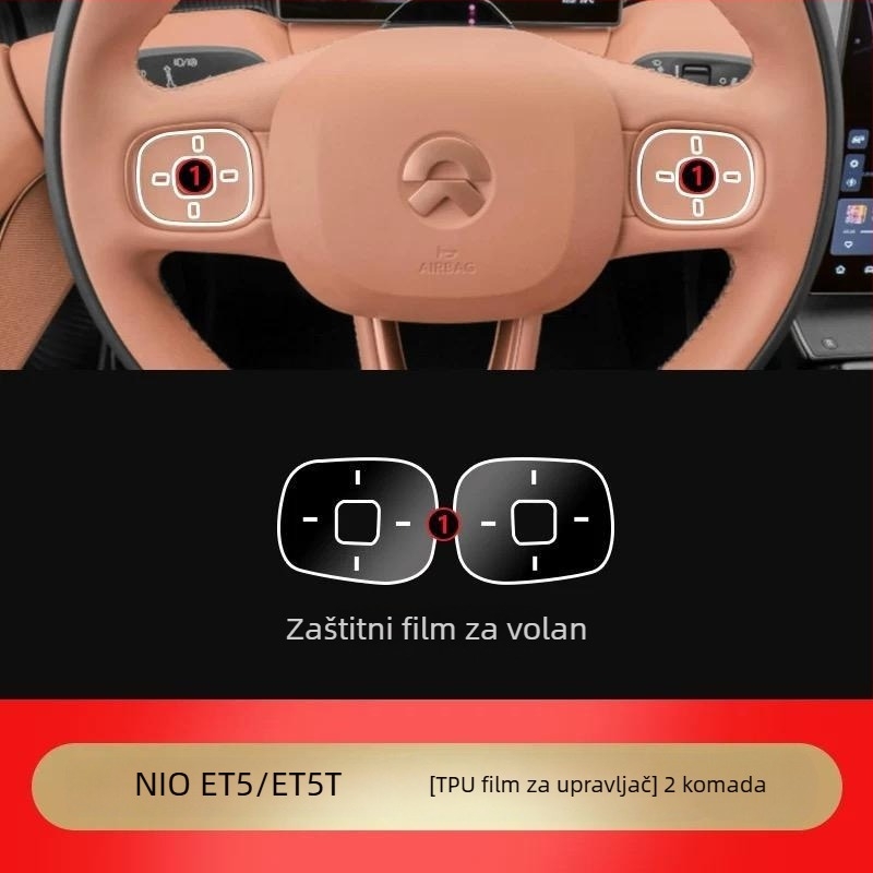 TPU interni zaštitni film za NIO ET5T – tamno crni film za središnju kontrolnu ploču i zaslon, zaštita otvora za zrak