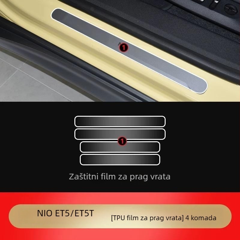 TPU interni zaštitni film za NIO ET5T – tamno crni film za središnju kontrolnu ploču i zaslon, zaštita otvora za zrak