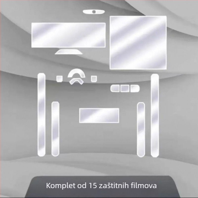 TPU interni zaštitni film za NIO ET5T – tamno crni film za središnju kontrolnu ploču i zaslon, zaštita otvora za zrak