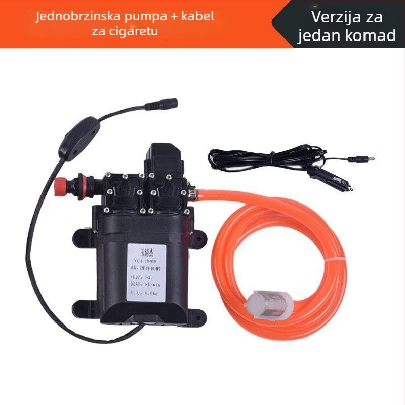 Domaći visokotlačni pametni stroj za pranje automobila, prijenosni s dvostrukom pumpom (60W, čista bakrena konstrukcija, napajanje iz upaljača, crijevo <10 m, ulazna snaga pumpe ≤10 kW)