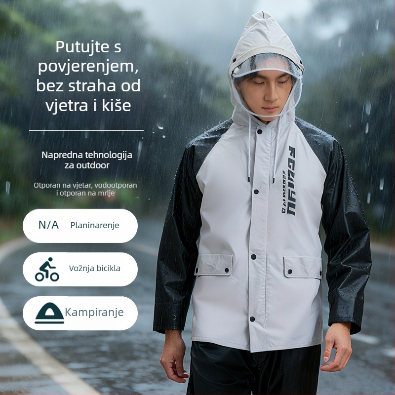 Set kišobran za odrasle: Odvojeni kišobrat za dostavu, Unisex pončo za cijelo tijelo, PVC tkanina s vodootpornim slojem ljepila PVC, Debeli materijal, Mogućnost prilagodbe logotipa