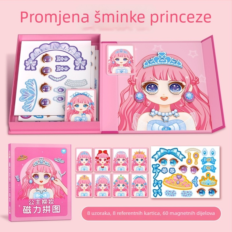 Magnetska slagalica za oblačenje princeze za djevojčice, DIY igračka za djecu od 4 do 6 godina