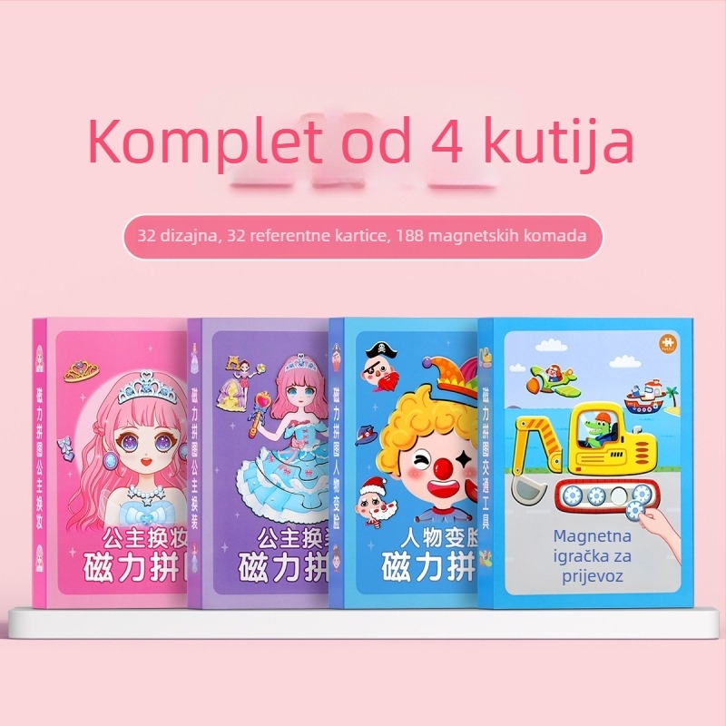 Magnetska slagalica za oblačenje princeze za djevojčice, DIY igračka za djecu od 4 do 6 godina