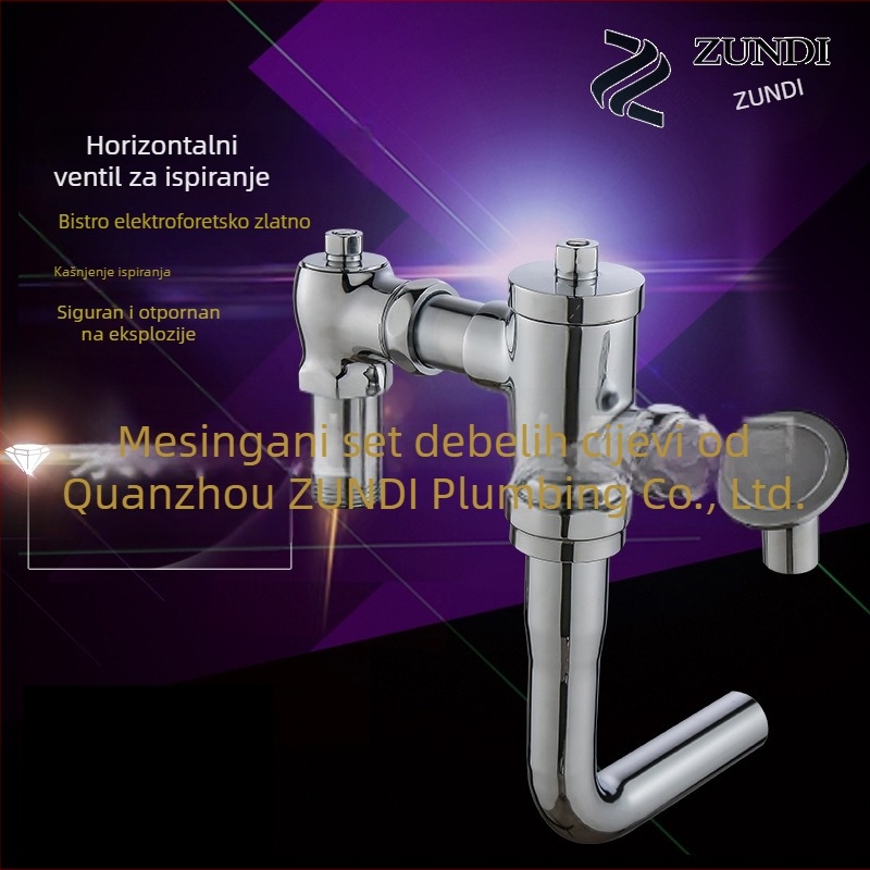 Horizontalni bakreni ispirni ventil, model ZD-872, tlak vode 0,2–0,8 MPa, vrijeme ispiranja 4–8 s, izlazni promjer 1