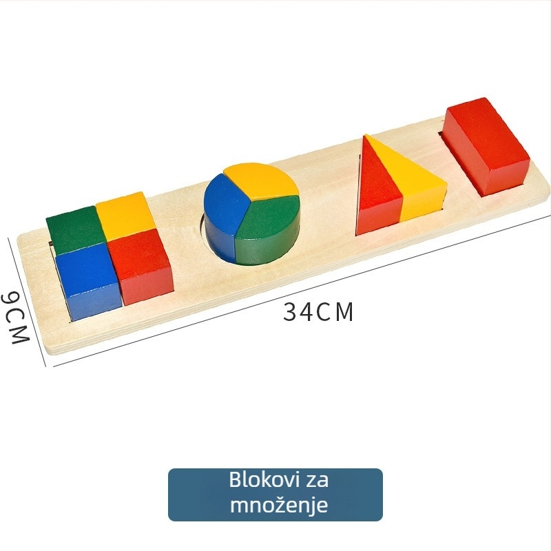 Mu Zhile Geometrijski 3D drveni puzzle blokovi za djecu 4–6 godina