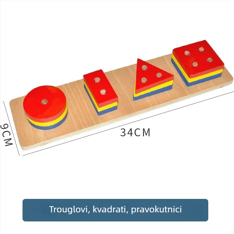 Mu Zhile Geometrijski 3D drveni puzzle blokovi za djecu 4–6 godina