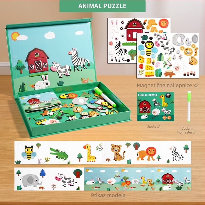 Drveni ravni puzzle — edukativna igračka za djecu 4–6 godina, Wooden Toy Tycoon