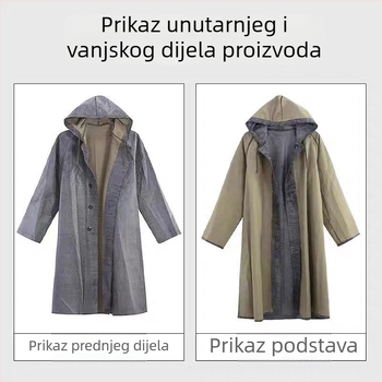 Debeli kišni pončo od Oxford platna s PVC ljepilom vodootporan sloj, za odrasle, planinarenje