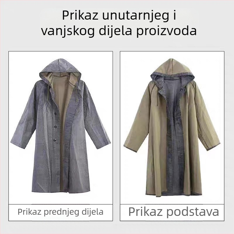 Debeli kišni pončo od Oxford platna s PVC ljepilom vodootporan sloj, za odrasle, planinarenje