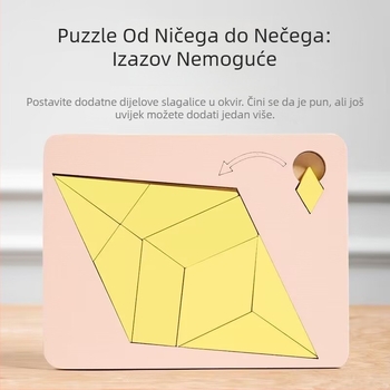 Drveni ravni puzzle za djecu – napredna težina, uzrast 4–6 godina