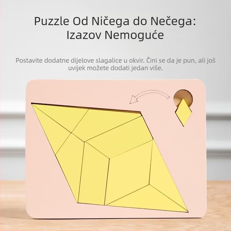 Drveni ravni puzzle za djecu – napredna težina, uzrast 4–6 godina