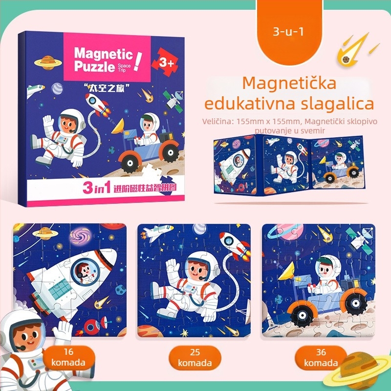 Magnetska slagalica automobila, 45 komada, tema vatrogastva, za djecu 3–6 godina, materijal: papir