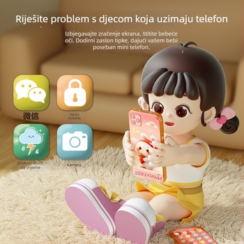 Edukativni dječji telefon-igračka — punjivi, interaktivni učni telefon sa glazbom i emocionalnom interakcijom (uzrast 4–6 godina)