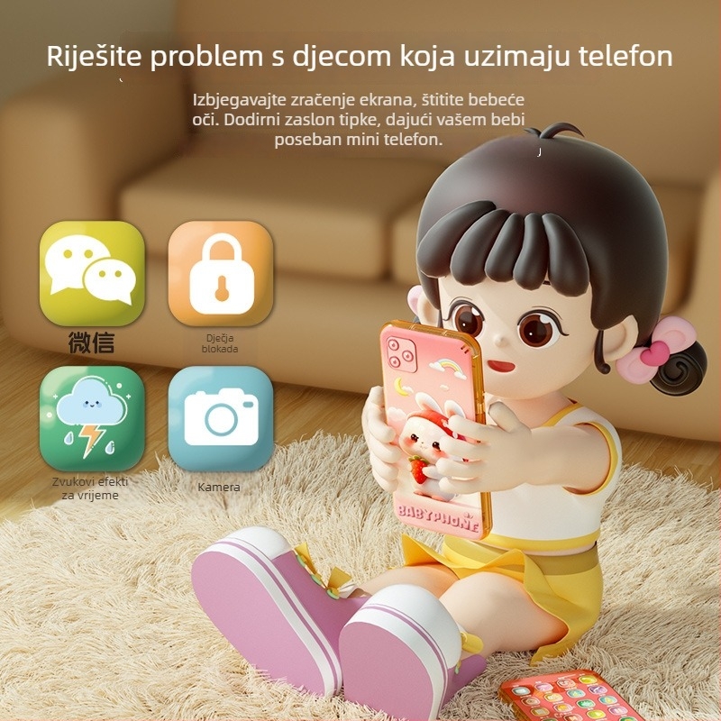 Edukativni dječji telefon-igračka — punjivi, interaktivni učni telefon sa glazbom i emocionalnom interakcijom (uzrast 4–6 godina)