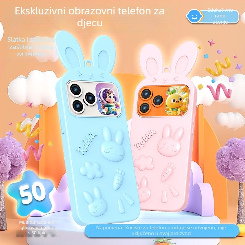 Stroj priča za rano obrazovanje - Električni dječji телефон s dizajnom inspiriranim jabukom, razvija emocije, vid i inteligenciju; napajanje baterijama, za uzrast 7-14