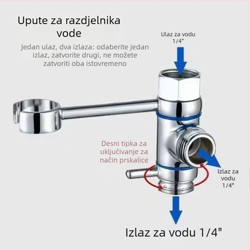 Kanalizacijski razvodni ventil za WC, ugrađen, bakar, model 6239, radni tlak 0.5–1.0 MPa, standardni unutarnji promjer