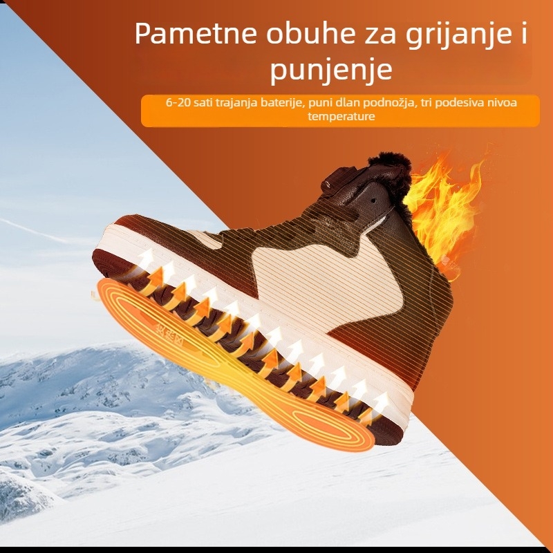 Unisex papuče s električnim grijanjem, gornji dio od prave kože, gumena potplata, USB napajanje, kućna upotreba