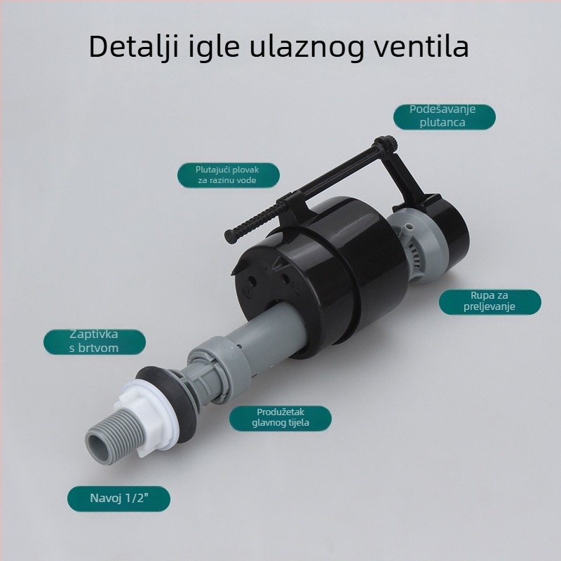 Ventil za dovod vode u WC-u, ABS konstrukcija (za ispiranje, OEM proizvodnja, bez certifikata)