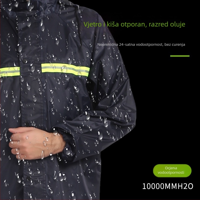 Kišni kaput s podijeljenim dizajnom (poliesterska tafta; PVC vodootporni sloj; za odrasle; težina 1,5 kg)