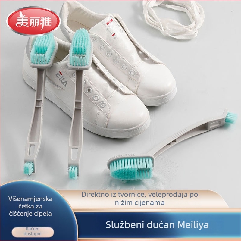 Maryya višenamjenska četka za cipele, dvostruka glava, duga drška, mekane dlačice za dekontaminaciju