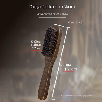 Četka za cipele od konjske dlake, retro stil, mekani dlačice za njegu i poliranje cipela (Materijal: konjska dlaka; Funkcija: njega; Podrijetlo: kontinentalna Kina)