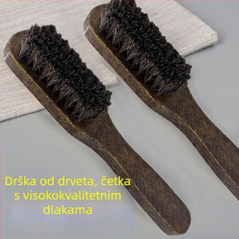 Četka za cipele od konjske dlake, retro stil, mekani dlačice za njegu i poliranje cipela (Materijal: konjska dlaka; Funkcija: njega; Podrijetlo: kontinentalna Kina)