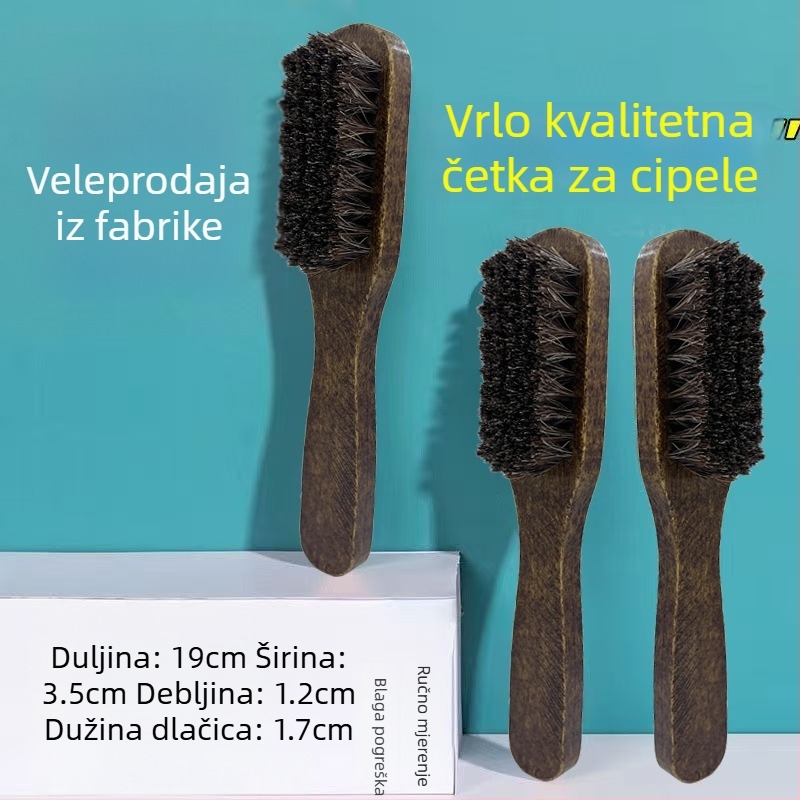 Četka za cipele od konjske dlake, retro stil, mekani dlačice za njegu i poliranje cipela (Materijal: konjska dlaka; Funkcija: njega; Podrijetlo: kontinentalna Kina)