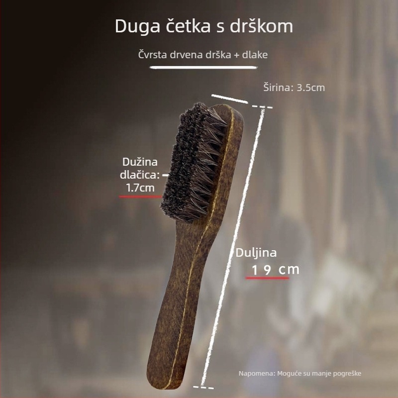 Četka za cipele od konjske dlake, retro stil, mekani dlačice za njegu i poliranje cipela (Materijal: konjska dlaka; Funkcija: njega; Podrijetlo: kontinentalna Kina)