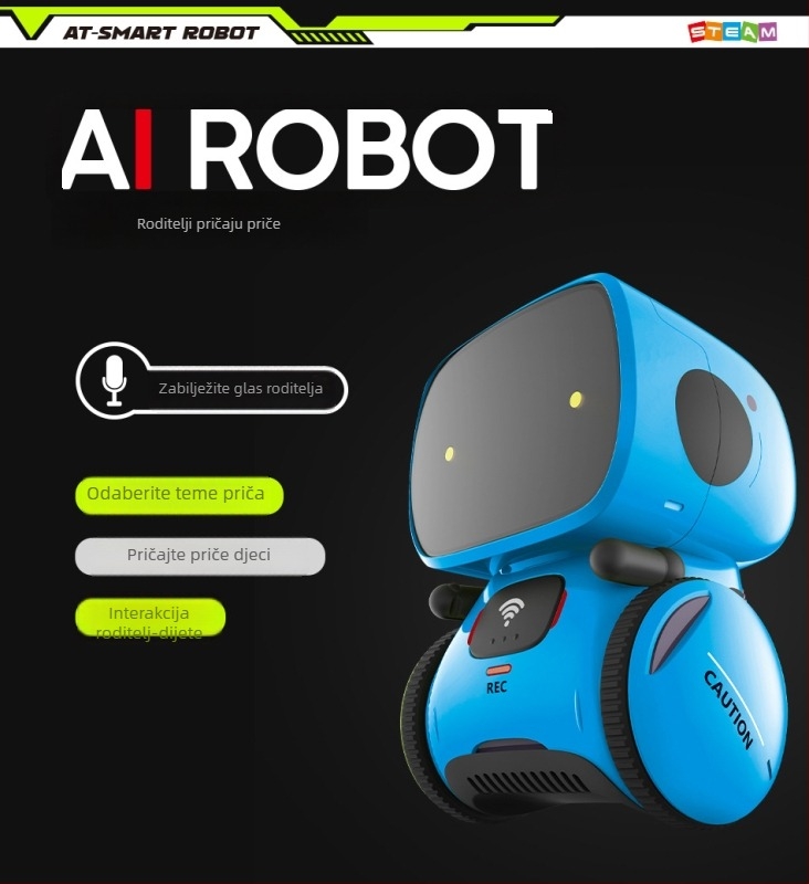 AI dijaloški robot za rano obrazovanje — obrazovni stroj priče i plesa, daljinsko upravljanje, prepoznavanje glasa, glazba/snimač, dodirna reakcija