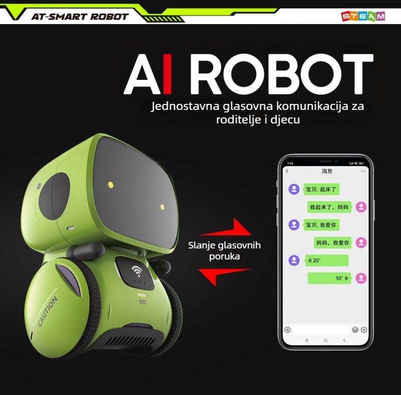AI dijaloški robot za rano obrazovanje — obrazovni stroj priče i plesa, daljinsko upravljanje, prepoznavanje glasa, glazba/snimač, dodirna reakcija