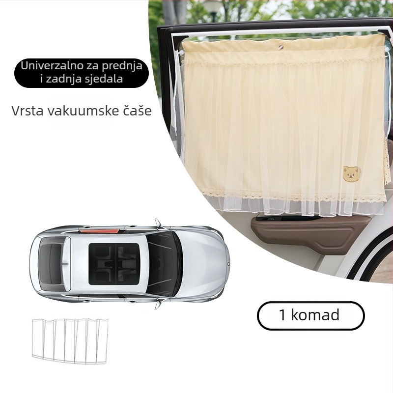 Kardina za zaštitu od sunca automobila s ugrađenom kliznom šinom, mrežasti materijal, debela neprozirna zavjesa za privatnost, univerzalna prilagodba. Marka: Abu and cotton