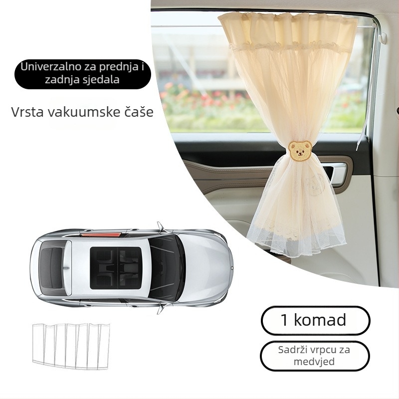 Kardina za zaštitu od sunca automobila s ugrađenom kliznom šinom, mrežasti materijal, debela neprozirna zavjesa za privatnost, univerzalna prilagodba. Marka: Abu and cotton