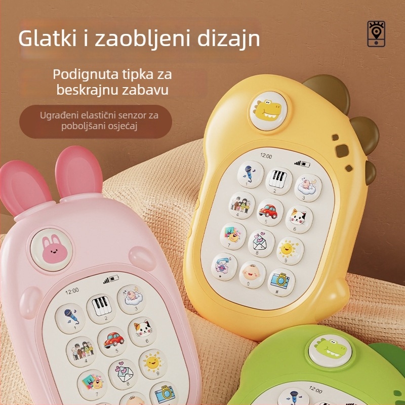 Edukativni govoreći dječji telefon, dvojezični kinesko-engl., glazba i glas, plastično kućište, s litijskom baterijom, bez memorije, za djecu 0-3.