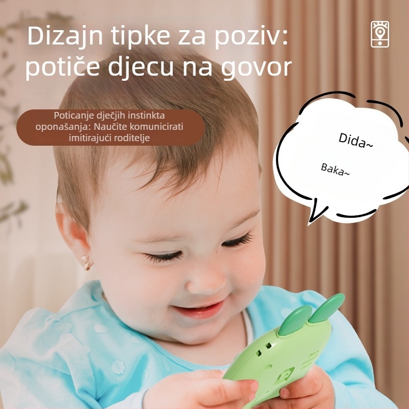 Edukativni govoreći dječji telefon, dvojezični kinesko-engl., glazba i glas, plastično kućište, s litijskom baterijom, bez memorije, za djecu 0-3.