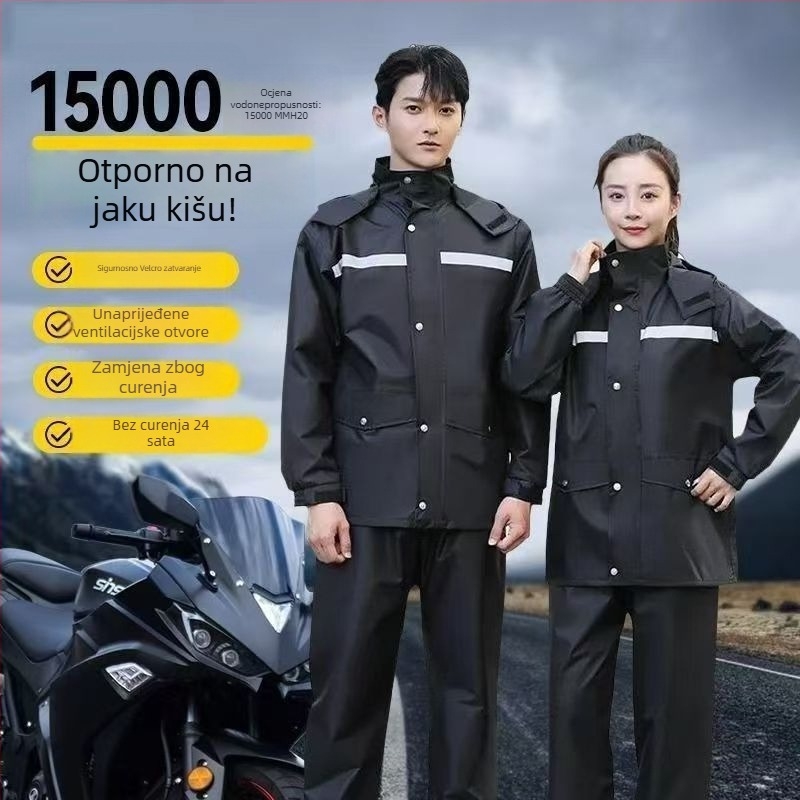 Pončo kiše za dostavljače, debeli i svestrani (Derui, pleteni materijal, vodootporni sloj PU ljepila, debljina tkanine 36, zaštitni dizajn u jednom komadu)