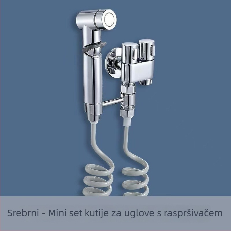 Bakreni WC raspršivač ventila, 1 ulaz – 2 izlaza, visokotlačni vodeni mlaz, kutni ventil, Super Clean