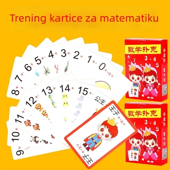 Matematičke poker karte za zbrajanje, oduzimanje, množenje i dijeljenje – obrazovna društvena igra za roditelje i djecu (papir, SXPK-01, univerzalna dob)