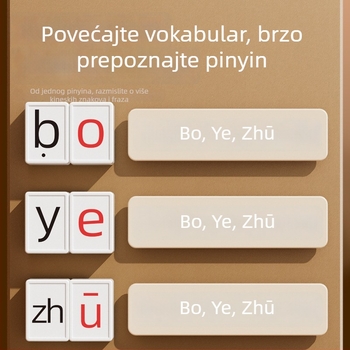 Pinyin Alphabet Mahjong – Edukativna stolna igra s kartama, plastika, za djecu 4–14 godina, potiče učenje i interakciju